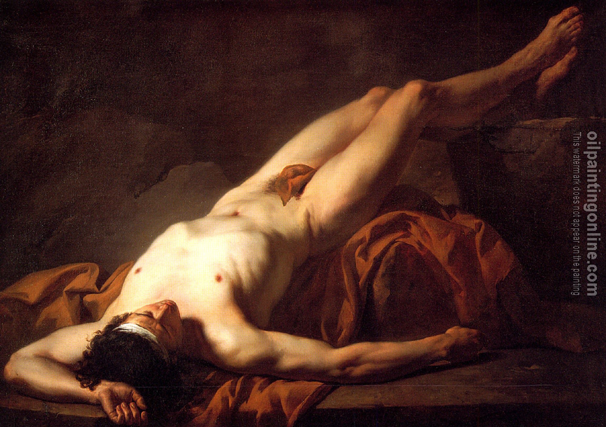 David, Jacques-Louis - Nude Study of Hector